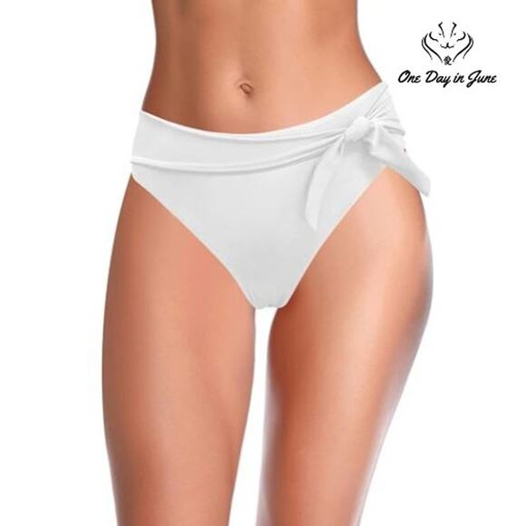 Shekini Tie Knot High Waist Bikini Bottom Size S - Picture 1 of 5